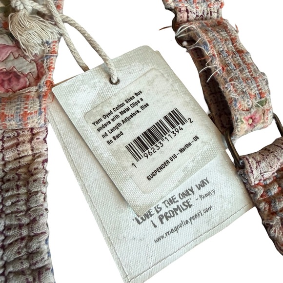 Magnolia Pearl Shea Suspenders Martha Floral Print Metal Hook One Size NWT NEW - Picture 5 of 9